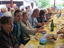 köstliches Mittagessen auf dem Cidre-Weingut